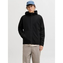 Jack & Jones Jack&jones 12289209 Jjebase Sweat Zıp Hood Sn Black Erkek Sweatshirt