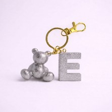 Scultore Kişiye Özel E Harfli Ayıcık Anahtarlık - Epoksi Tasarım Çanta ve Araba Anahtarlığı