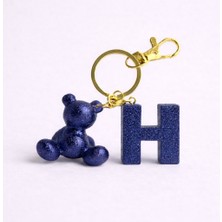 Scultore Kişiye Özel H Harfli Ayıcık Anahtarlık - Epoksi Tasarım Çanta ve Araba Anahtarlığı