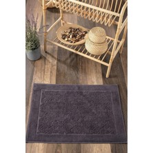 Sevim Damask Desenli Ayak Havlusu 1 Adet - 60X100 cm Yumuşak & Su Emici - %100 Pamuk - Antrasit
