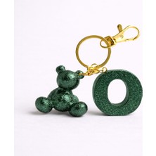 Scultore Kişiye Özel O Harfli Ayıcık Anahtarlık - Epoksi Tasarım Çanta ve Araba Anahtarlığı