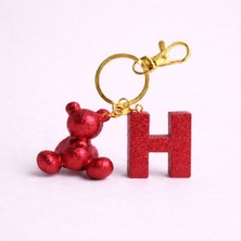 Scultore Kişiye Özel H Harfli Ayıcık Anahtarlık - Epoksi Tasarım Çanta ve Araba Anahtarlığı