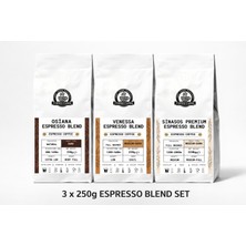 COFFEE CAPPA|Espresso Çekirdek Kahve|3X250 G|Sert-Orta-Aromatik|Klasik Espresso Seti
