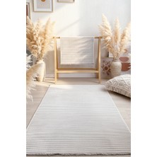 Melaris Halı Yıkanabilir Pamuk Dokuma Kilim Doğal Kendinden Saçaklı Kaymaz Tabanlı Halı Salon Oturma Odası Mutfak Halısı