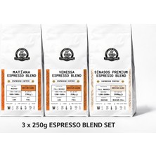 Coffeecappa| Espresso Çekirdek KAHVE|3X250 G|orta-Aromatik-Dengeli|gurme Seri|3lü Set