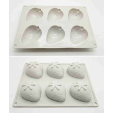 Silikon Pasta ve Kek Kalıbı - 3D Çilek P6LI 80 x 58 x 52 Mmp