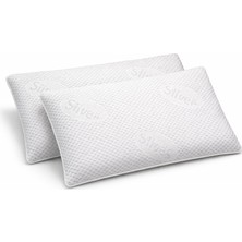 Orbit 2 Adet Kapitone Yastık Kılıfı - Yastık Koruyucu - 2'li Set - 50X70 cm - Optik Beyaz