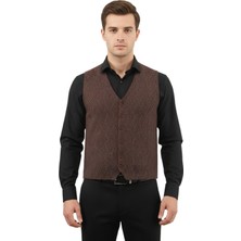 Çizgi Triko Erkek Düğmeli Yelek Cepsiz Çelik Örgü Klasik Kalıp 5211LS BGL-ST05018