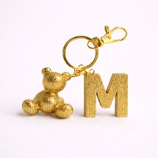 Scultore Kişiye Özel M Harfli Ayıcık Anahtarlık - Epoksi Tasarım Çanta ve Araba Anahtarlığı