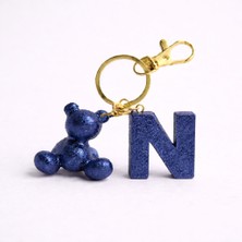 Scultore Kişiye Özel N Harfli Ayıcık Anahtarlık - Epoksi Tasarım Çanta ve Araba Anahtarlığı