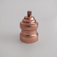 Retro Vitrini Dekoratif Metal Desenli Lale E27 Duy Bakır Renk ve Demir Kablo Kilidi. (1 ADET)