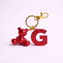 Scultore Kişiye Özel G Harfli Ayıcık Anahtarlık - Epoksi Tasarım Çanta ve Araba Anahtarlığı