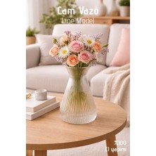 Nandy Home El Yapımı Cam, Line Model Vazo - Cam Vazo