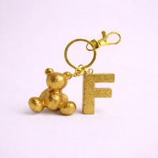 Scultore Kişiye Özel F Harfli Ayıcık Anahtarlık - Epoksi Tasarım Çanta ve Araba Anahtarlığı