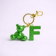 Scultore Kişiye Özel F Harfli Ayıcık Anahtarlık - Epoksi Tasarım Çanta ve Araba Anahtarlığı