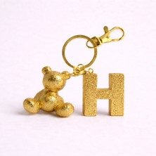 Scultore Kişiye Özel H Harfli Ayıcık Anahtarlık - Epoksi Tasarım Çanta ve Araba Anahtarlığı