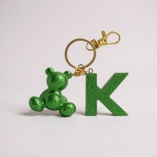 Scultore Kişiye Özel K Harfli Ayıcık Anahtarlık - Epoksi Tasarım Çanta ve Araba Anahtarlığı