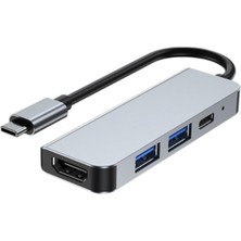Golden Tech 4 In 1 Type-C To HDMI 4K USB 3.0 Dönüştürücü Adaptör
