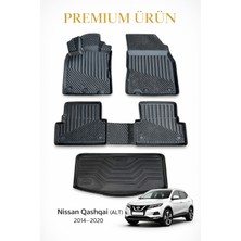 Black Gold Nissan Qashqai (Alt) 2014-2020 Uyumlu 3D Oto Paspas ve Bagaj Havuzu Set Premium