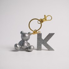 Scultore Kişiye Özel K Harfli Ayıcık Anahtarlık - Epoksi Tasarım Çanta ve Araba Anahtarlığı