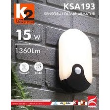 Kendal KSA193 15W Sensörlü Oval LED Duvar Armatür
