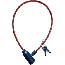 Krtl Sosin Bisiklet Kilit Ince Halat 6MMX63CM Anahtarlı KRTL-0145 Kırmızı