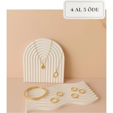 Bohem Tarzı Beton Iskandinav Dekoratif Hediyelik Seti - Doğal Ekru