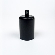 Dekoratif Metal Lale E27 Duy Siyah Renk ve Demir Kablo Kilidi. (1 ADET)