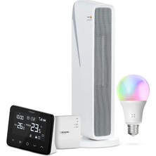 Xenon Smart Akıllı Fanlı Isıtıcı Iç Mekan Wi-Fi Isıtma Cihazı Ultra Sessiz Ptc Seramik Space Heater Termostat ve Rgb Ampul Seti