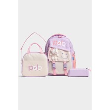 My Polo 2015 3'LÜ  İlkokul Ortaokul Çantası Sırt Çantası Okul Çantası Çok Bölmeli Ortopedik Sırt