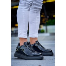 Zapatos KB-X20 Erkek Günlük Bağcıklı Rugan Spor Sneaker Ayakkabı Rst - Siyah
