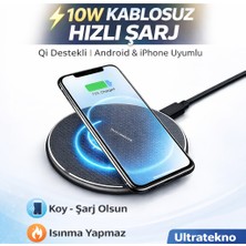 Bayındır Elektronik 10W Süper Kablosuz Hızlı Şarj Cihazı Wireless Charger Pad
