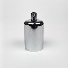 Dekoratif Metal Lale E27 Duy Krom Renk ve Demir Kablo Kilidi. (1 ADET)