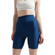 We Secrets Parlak Lacivert Kısa Tayt, Trend Moda Rahat Spor Şık Kısa Tayt, Disco Kısa Tayt