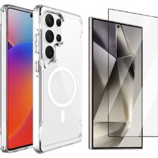 Vendas Samsung Galaxy S25 Ultra Kılıf Zore M-safe Şarj Özellikli T-Max M-safe Kapak + Cam Ekran Koruyucu