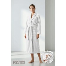 Anılsan Şalyaka Bornoz Beyaz %100 Pamuk Unisex Spa Için Ideal Kadın/erkek