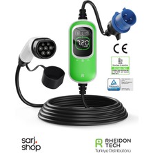 Rheidon PC100‑7K2 7,2 Kw Taşınabilir Ev Şarj Cihazı - Type 2 Konnektörlü, CEE32 Fişli