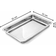 Üret Çelik Üret Paslanmaz Çelik Meze Küveti 21X31 X3,5 cm