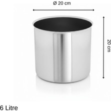 Üret Çelik Üret Endüstriyel Çelik kovan 6 lt (20X20 CM)