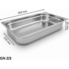 Üret Çelik Üret Standart Gastronom Küvet Gn 2/3 20 mm 1,5 lt