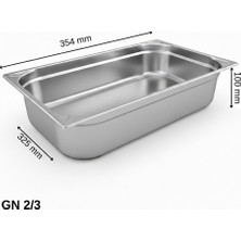 Üret Çelik Üret Standart Gastronom Küvet Gn 2/3 100 mm 9 lt
