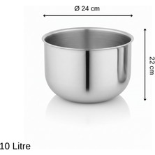 Üret Çelik Üret Endüstriyel Çorbalık Kovan 10 Litre (24 x 22 Cm)