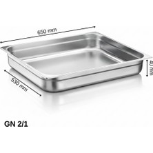 Üret Çelik Üret Standart Gastronom Küvet Gn 2/1 40 mm 10 lt