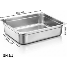 Üret Çelik Üret Standart Gastronom Küvet Gn 2/1 150 mm 42,5 lt