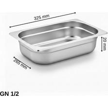 Üret Çelik ÜRET Standart Gastronom Küvet GN 1/2 20 mm 1,25 lt