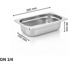 Üret Çelik Üret Standart Gastronom Küvet Gn 1/4 65 mm 1,8 lt