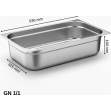 Üret Çelik Üret Standart Gastronom Küvet Gn 1/1 100 MM 14 lt