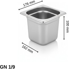 Üret Çelik ÜRET Standart Gastronom Küvet GN 1/6 100 mm 1,6 lt