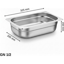 Üret Çelik Üret Standart Gastronom Küvet Gn 1/2 150 mm 9,5 lt