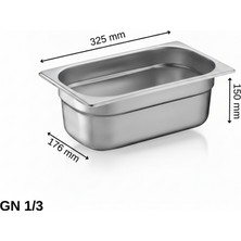 Üret Çelik Üret Standart Gastronom Küvet Gn 1/3 150 mm 5,7 lt